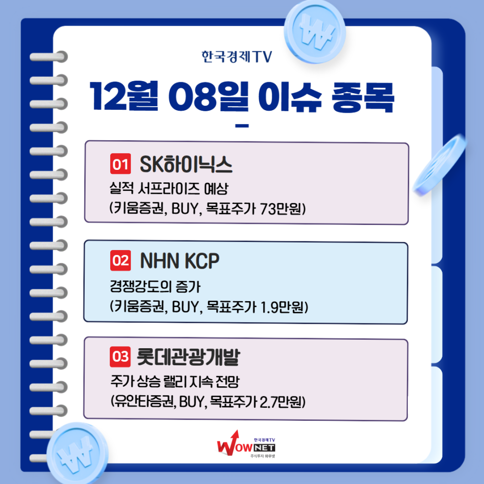 한국경제TV 와우넷 – 오늘의 특징주 | 주식은 1위 와우넷