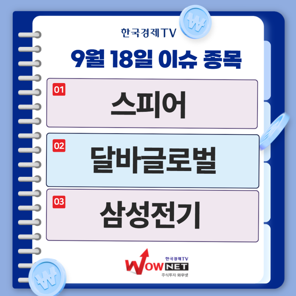 오늘의 특징주 게시글 이미지